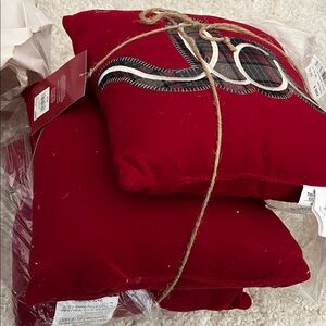 St. Nicholas Square Red Holiday Pillows